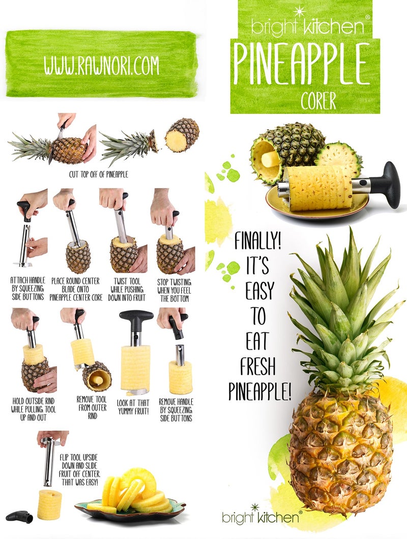 Bright Kitchen 2 Pack Pineapple Slicers Corer Tools Stainless Steel Remove Peel Cut - Image 5
